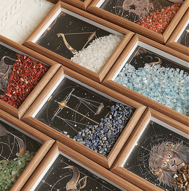 Natural Crystal Gravel Raw Stone Zodiac Lucky Frame, Purifies the Environment and Mind⭐⭐⭐⭐⭐ Over 10,000 satisfied customers