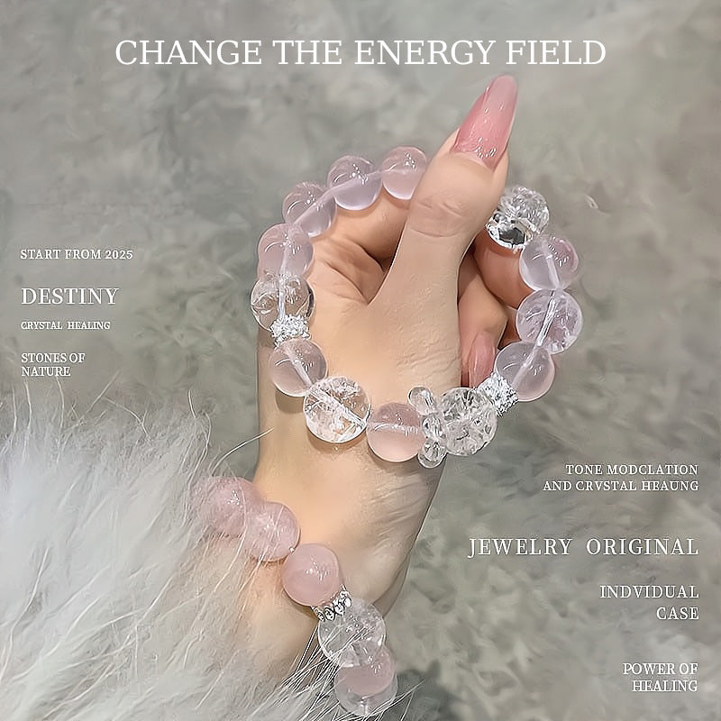 Collector-grade luxury ultra-pure pink crystal bracelet, purifies the magnetic field and balances spiritual energy⭐⭐⭐⭐⭐ Over 10,000 satisfied customers