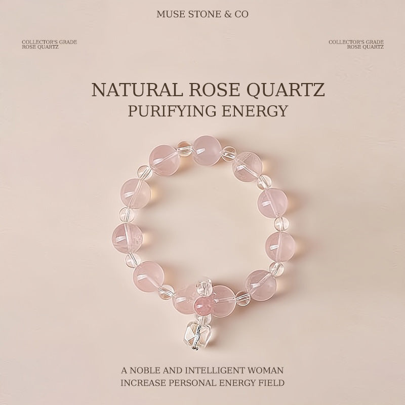 Collector-grade luxury ultra-pure pink crystal bracelet, purifies the magnetic field and balances spiritual energy⭐⭐⭐⭐⭐ Over 10,000 satisfied customers
