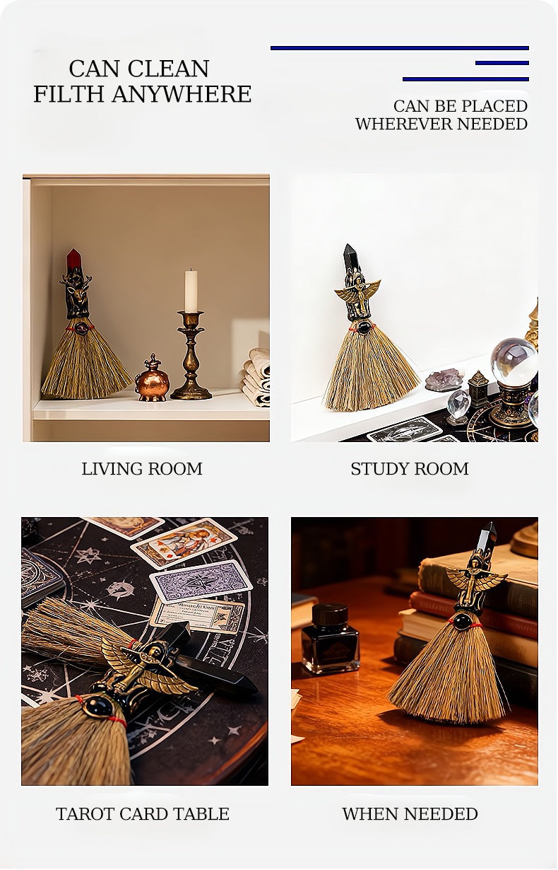 Natural Crystal Single Point Wand Energy Cleansing Mini Broom⭐⭐⭐⭐⭐ Over 10,000 satisfied customers