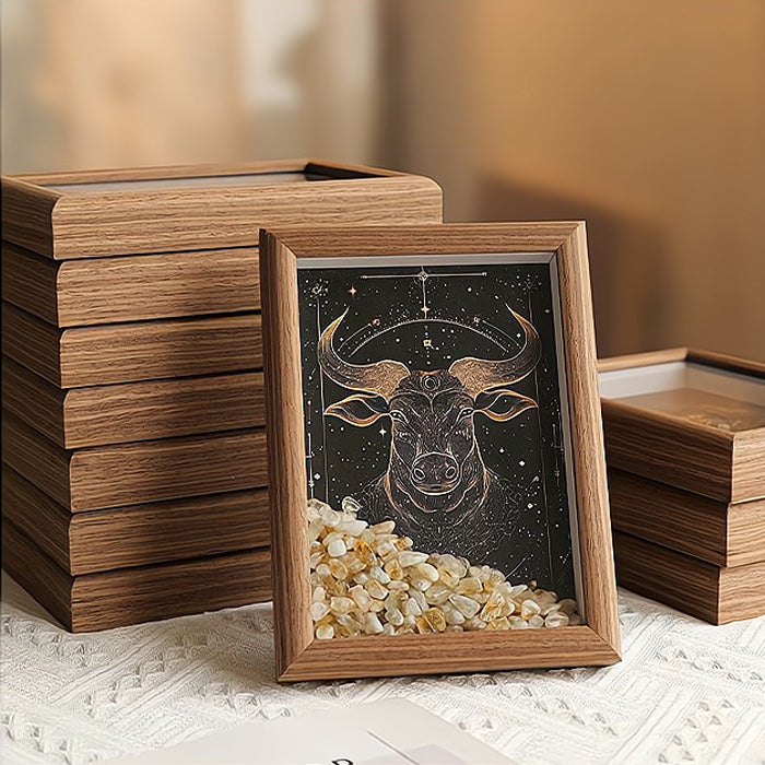 Natural Crystal Gravel Raw Stone Zodiac Lucky Frame, Purifies the Environment and Mind⭐⭐⭐⭐⭐ Over 10,000 satisfied customers