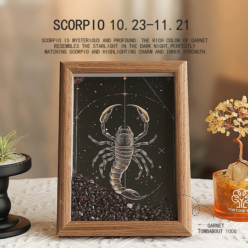 Natural Crystal Gravel Raw Stone Zodiac Lucky Frame, Purifies the Environment and Mind⭐⭐⭐⭐⭐ Over 10,000 satisfied customers