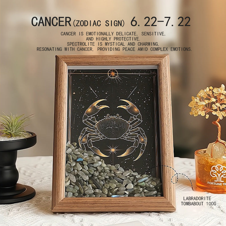 Natural Crystal Gravel Raw Stone Zodiac Lucky Frame, Purifies the Environment and Mind⭐⭐⭐⭐⭐ Over 10,000 satisfied customers