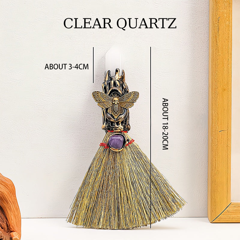 Natural Crystal Single Point Wand Energy Cleansing Mini Broom⭐⭐⭐⭐⭐ Over 10,000 satisfied customers