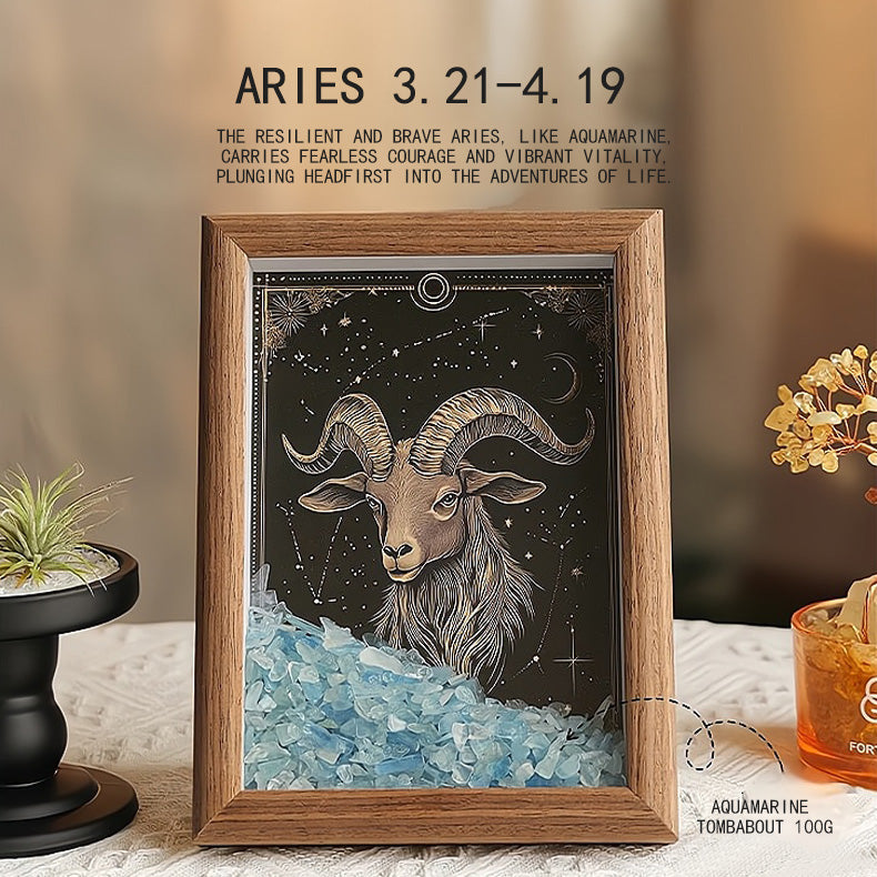 Natural Crystal Gravel Raw Stone Zodiac Lucky Frame, Purifies the Environment and Mind⭐⭐⭐⭐⭐ Over 10,000 satisfied customers