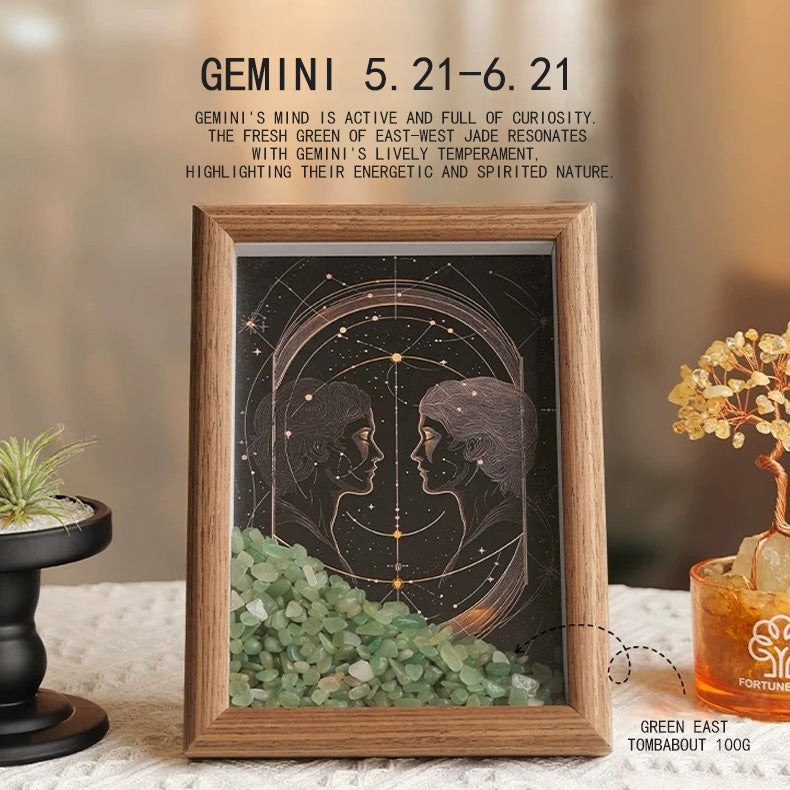 Natural Crystal Gravel Raw Stone Zodiac Lucky Frame, Purifies the Environment and Mind⭐⭐⭐⭐⭐ Over 10,000 satisfied customers