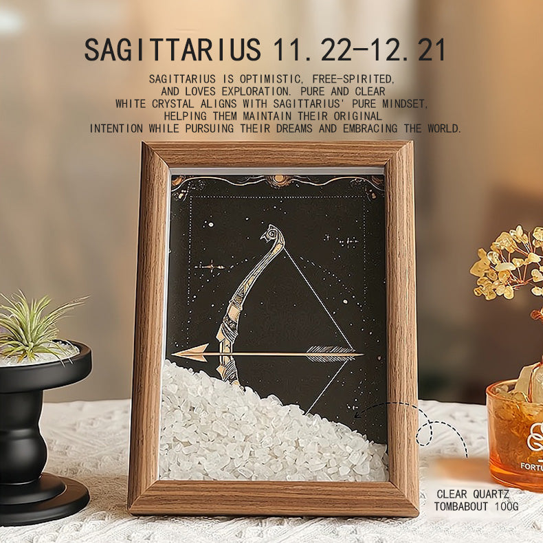 Natural Crystal Gravel Raw Stone Zodiac Lucky Frame, Purifies the Environment and Mind⭐⭐⭐⭐⭐ Over 10,000 satisfied customers