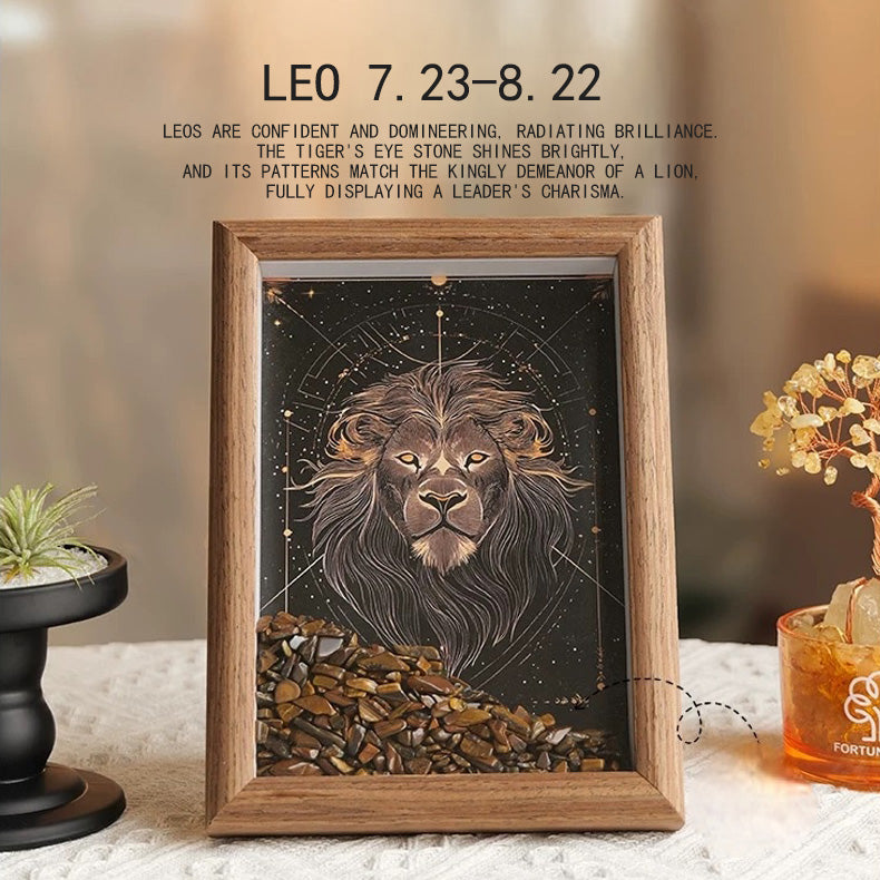 Natural Crystal Gravel Raw Stone Zodiac Lucky Frame, Purifies the Environment and Mind⭐⭐⭐⭐⭐ Over 10,000 satisfied customers